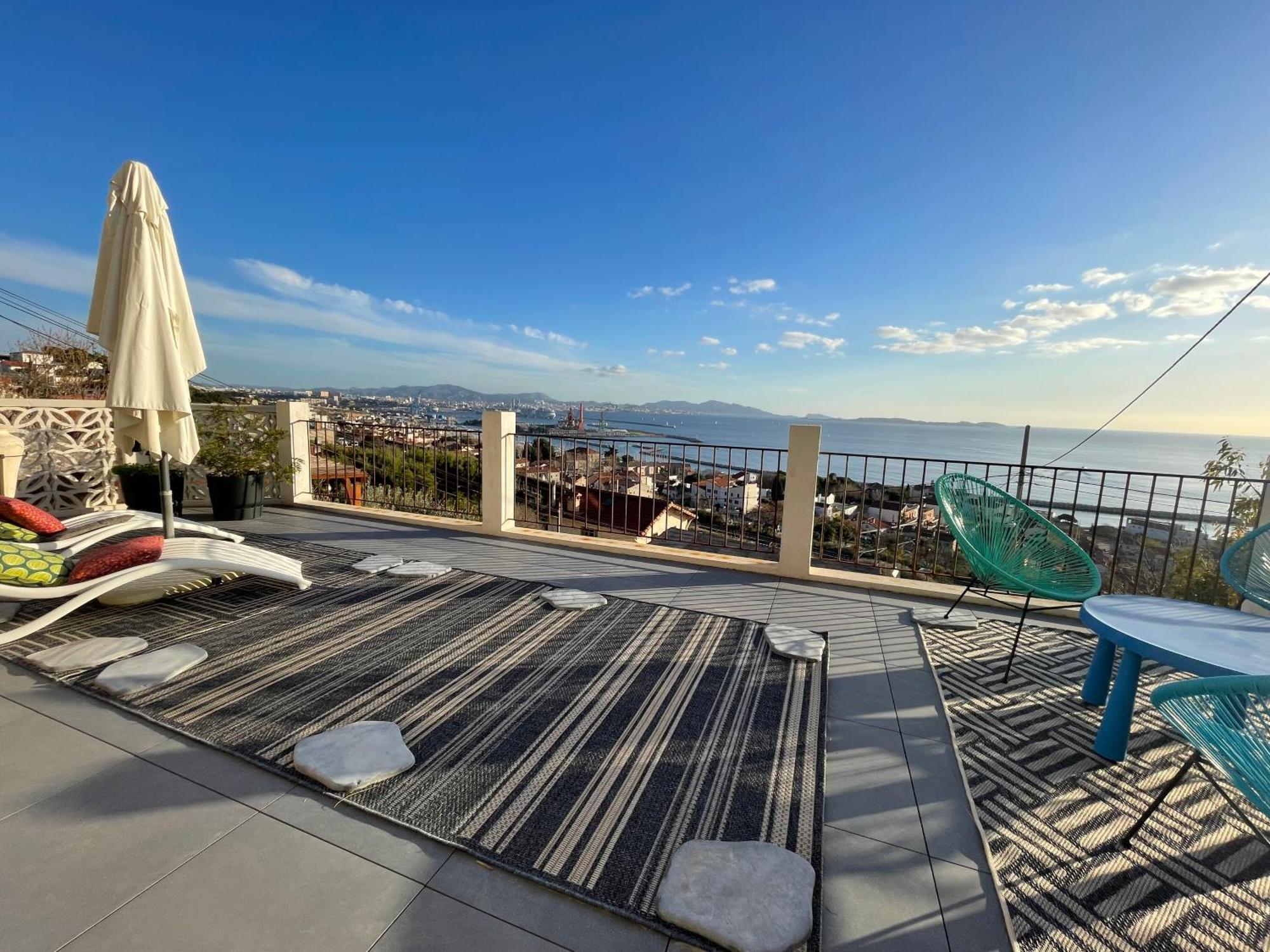 Superbe Terrasse Avec Vue Panoramique Sur La Mer 마르세유 외부 사진