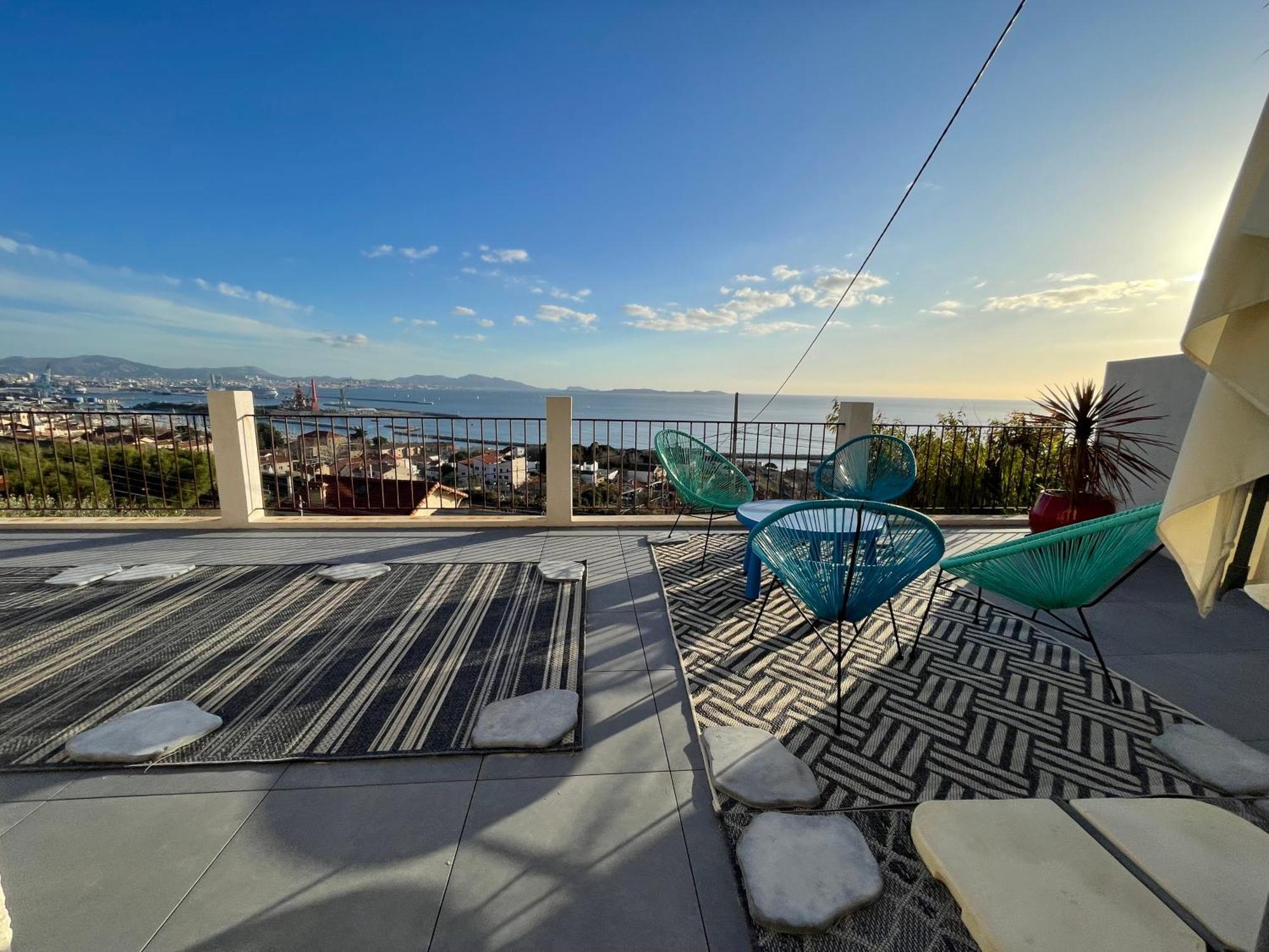 Superbe Terrasse Avec Vue Panoramique Sur La Mer 마르세유 외부 사진