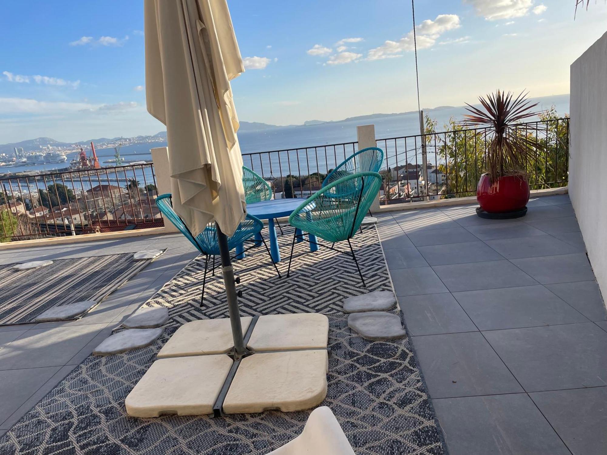 Superbe Terrasse Avec Vue Panoramique Sur La Mer 마르세유 외부 사진
