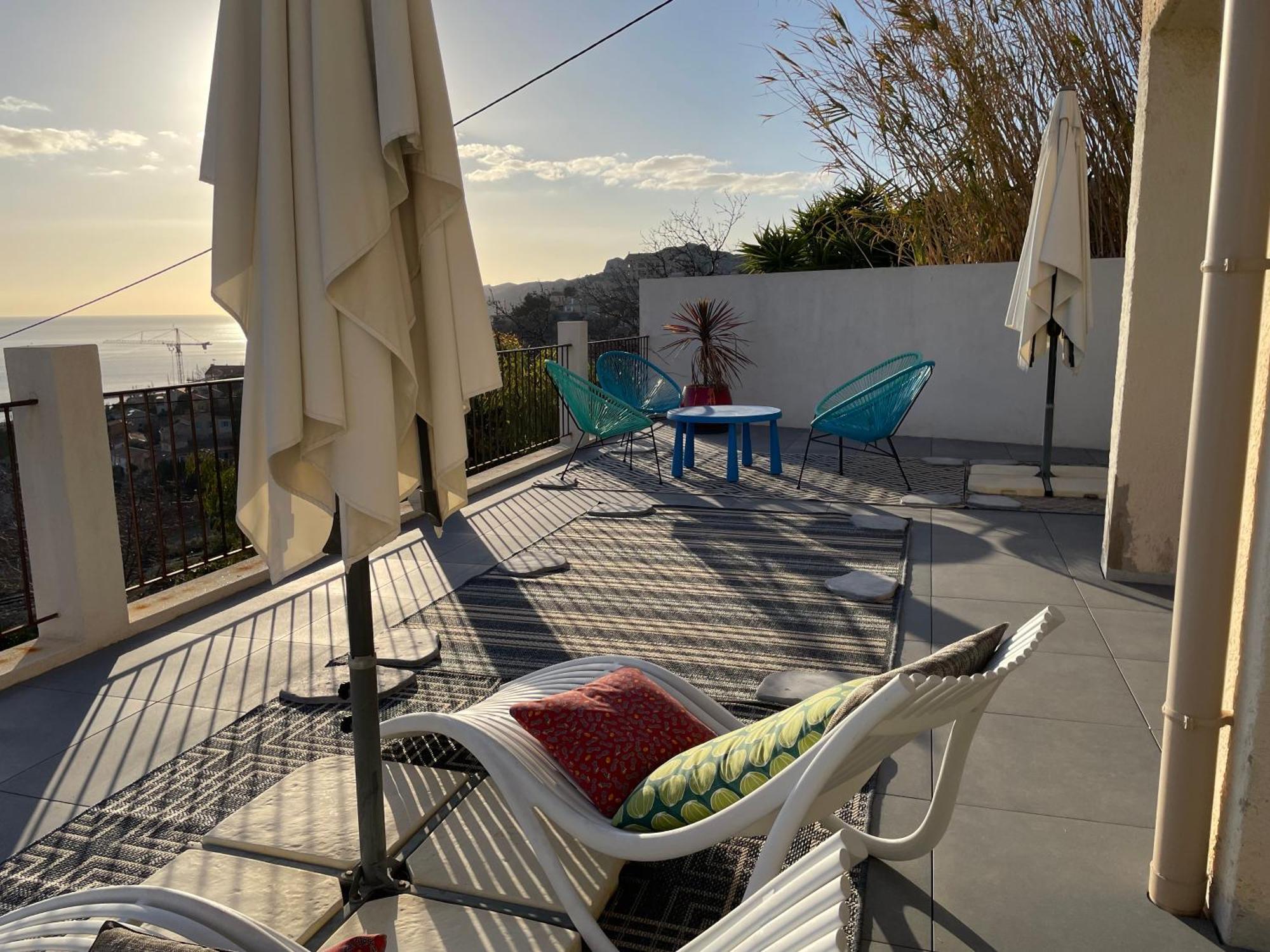 Superbe Terrasse Avec Vue Panoramique Sur La Mer 마르세유 외부 사진