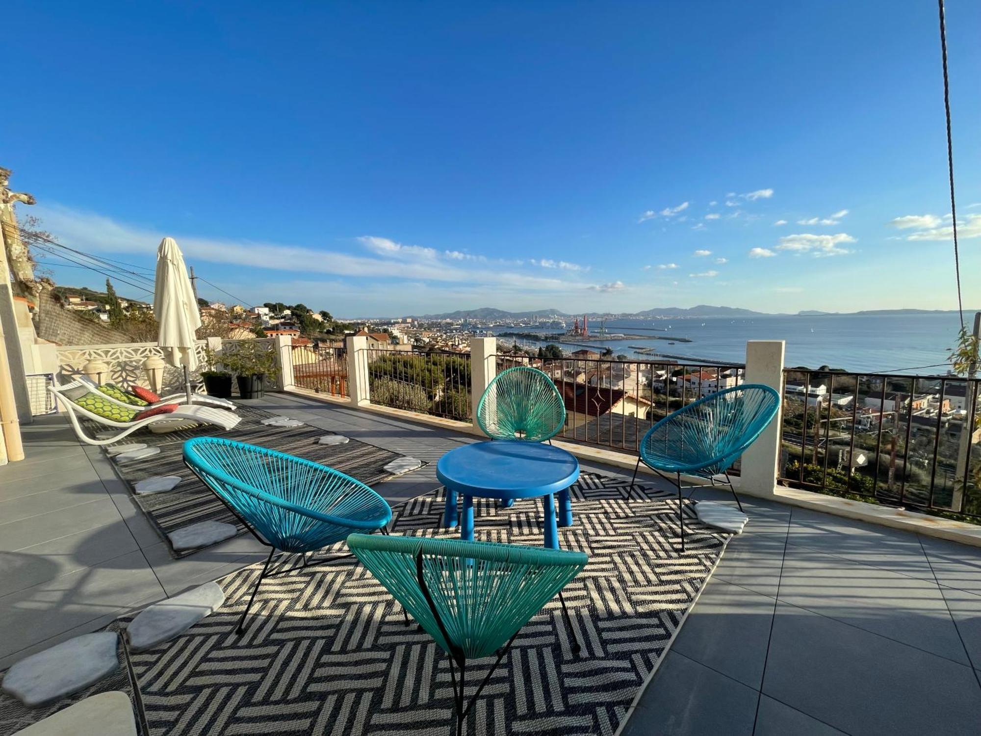 Superbe Terrasse Avec Vue Panoramique Sur La Mer 마르세유 외부 사진