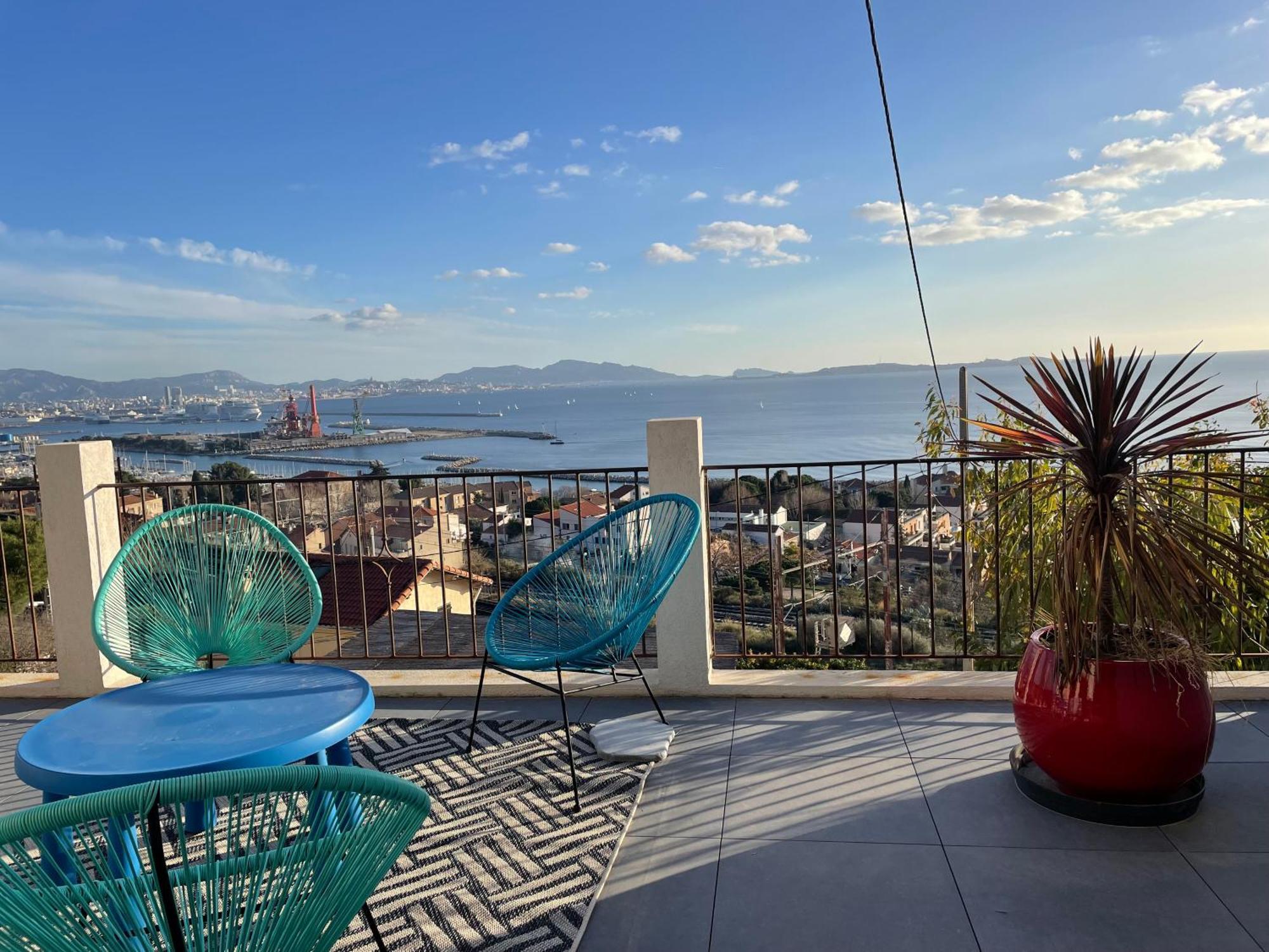 Superbe Terrasse Avec Vue Panoramique Sur La Mer 마르세유 외부 사진