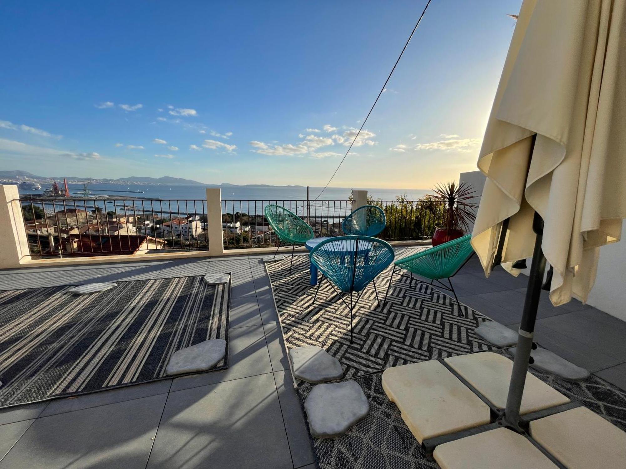 Superbe Terrasse Avec Vue Panoramique Sur La Mer 마르세유 외부 사진