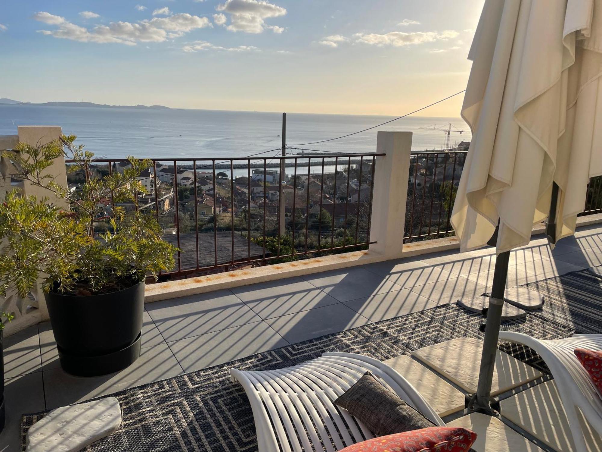Superbe Terrasse Avec Vue Panoramique Sur La Mer 마르세유 외부 사진