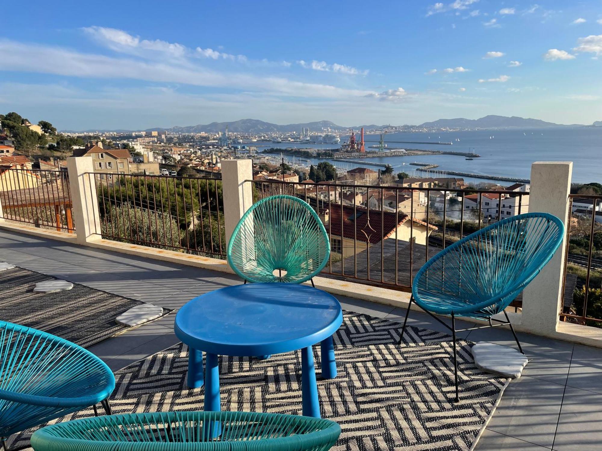 Superbe Terrasse Avec Vue Panoramique Sur La Mer 마르세유 외부 사진